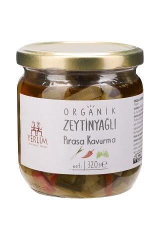 Organik Zeytinyağlı Pırasa Kavurma | 425 cc Cam Kavanoz