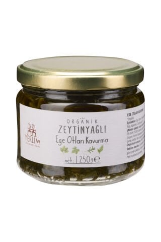 Organik Zeytinyağlı Ege Otları Kavurma | 300 cc Cam Kavanoz