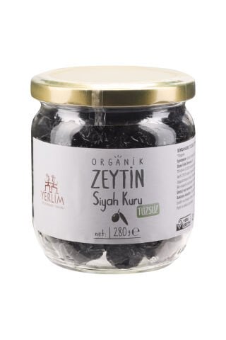 Organik Kuru Tuzsuz Siyah Zeytin | 425cc Cam Kavanoz